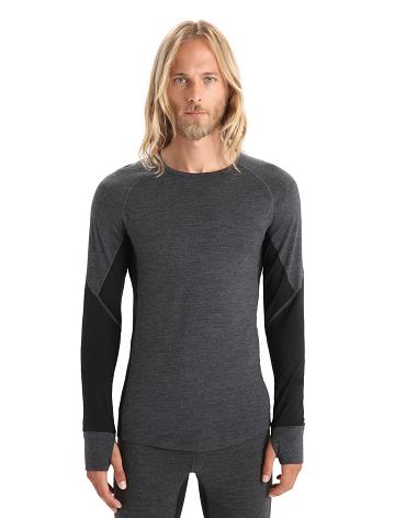 Icebreaker BodyfitZone™ Merino 260 Zone Long Sleeve Crewe Thermal Top Miesten Base Layers Mustat | FI 1382SGLO